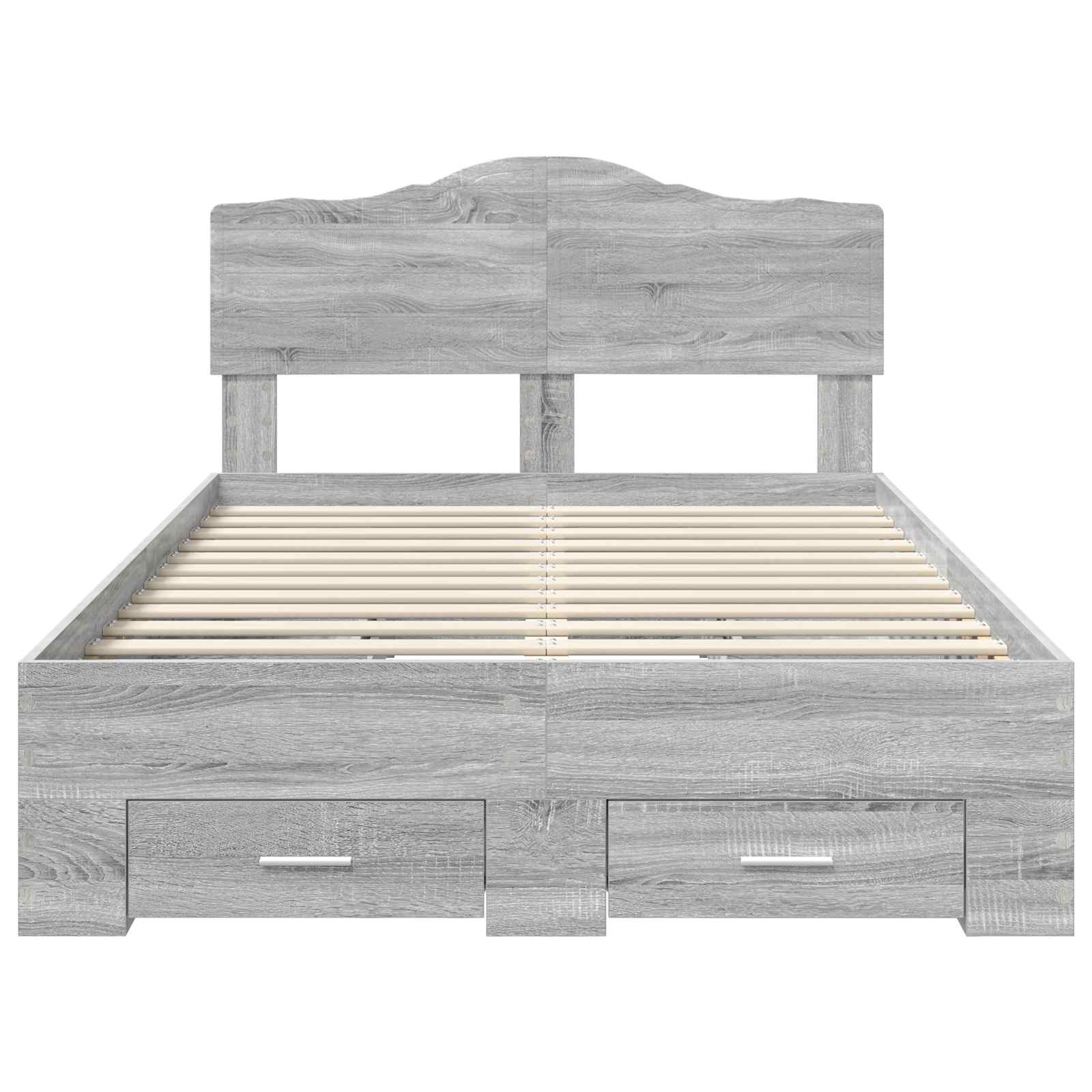 Struttura del letto con testiera Grigio Sonoma 135 x 190 cm 3413207