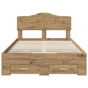 Struttura del letto Rovere artigianale 135 x 190 cm 3413210