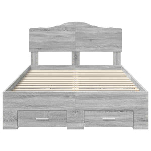 Struttura del letto con testiera-Giroletto con Testiera Grigio Sonoma 120 x 190 cm 615926