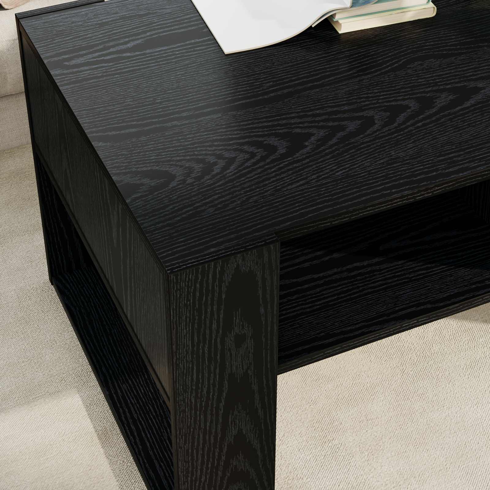 Tavolino da salotto Rovere Nero 92 x 53 x 45 cm 8000093