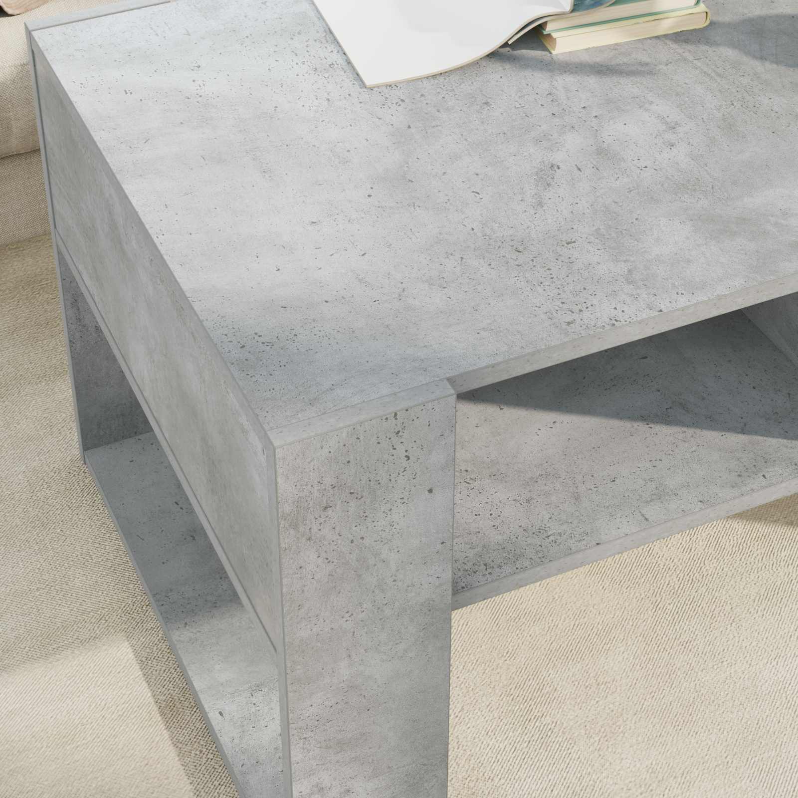 Tavolino da salotto Grigio cemento 92 x 53 x 45 cm 8000095