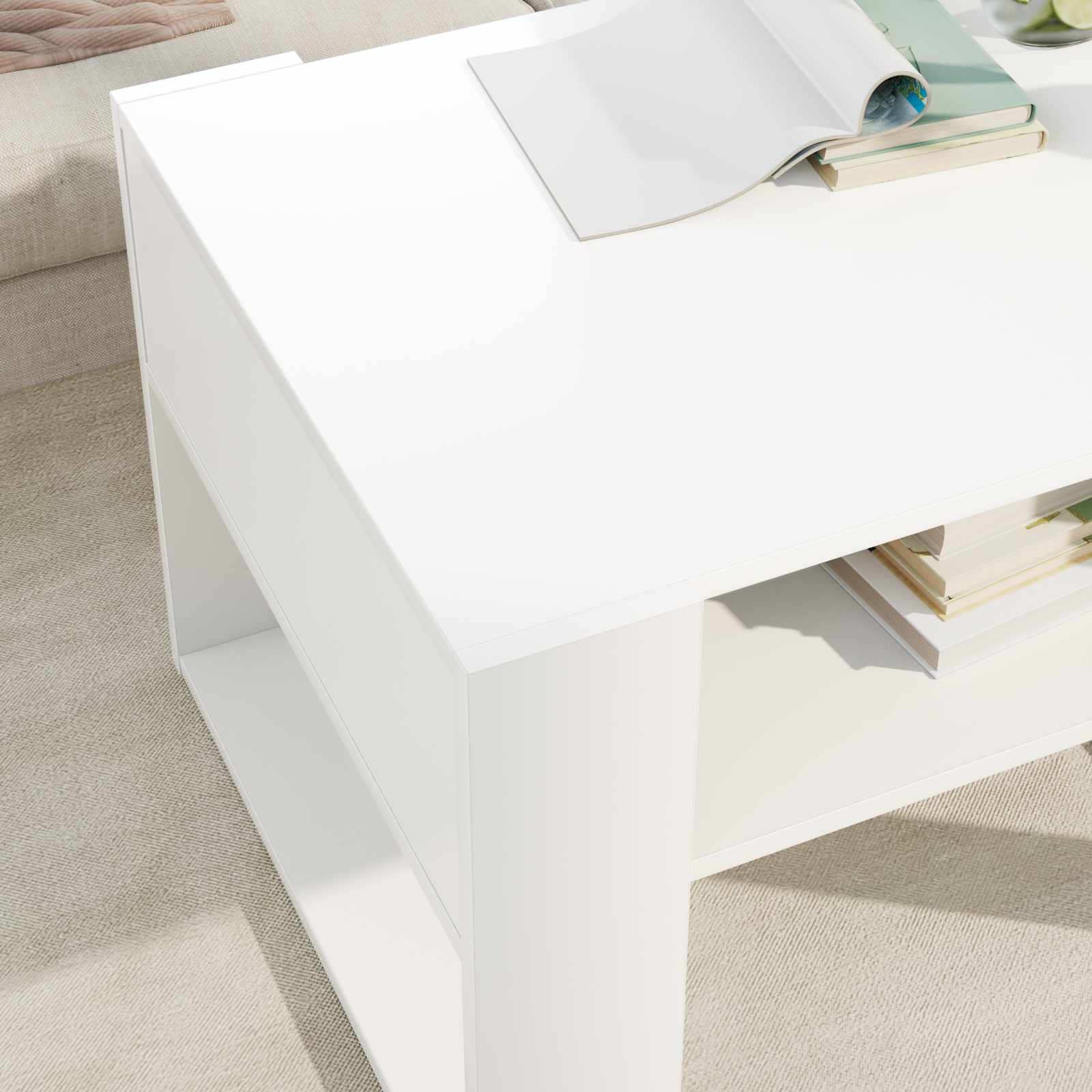 Tavolino da salotto Bianco 66 x 53 x 45 cm Legno multistrato 8000100
