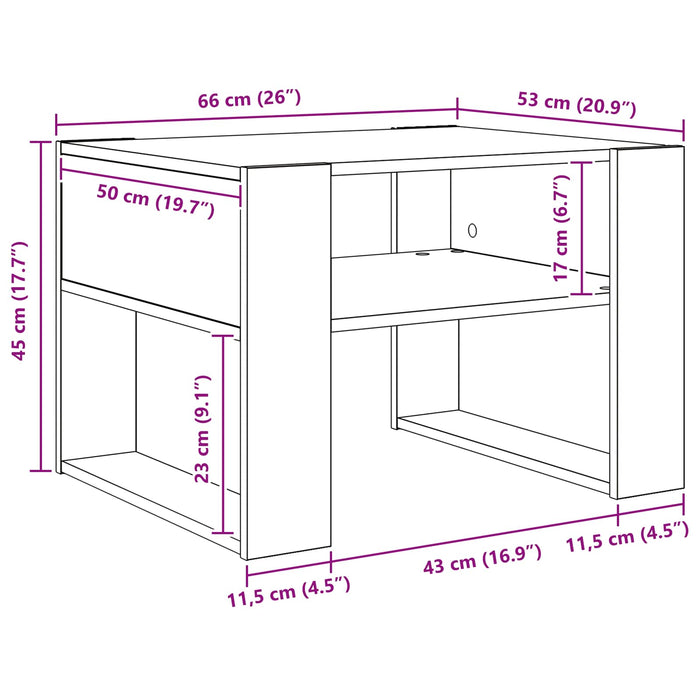 Tavolino da salotto Bianco 66 x 53 x 45 cm Legno multistrato 8000100