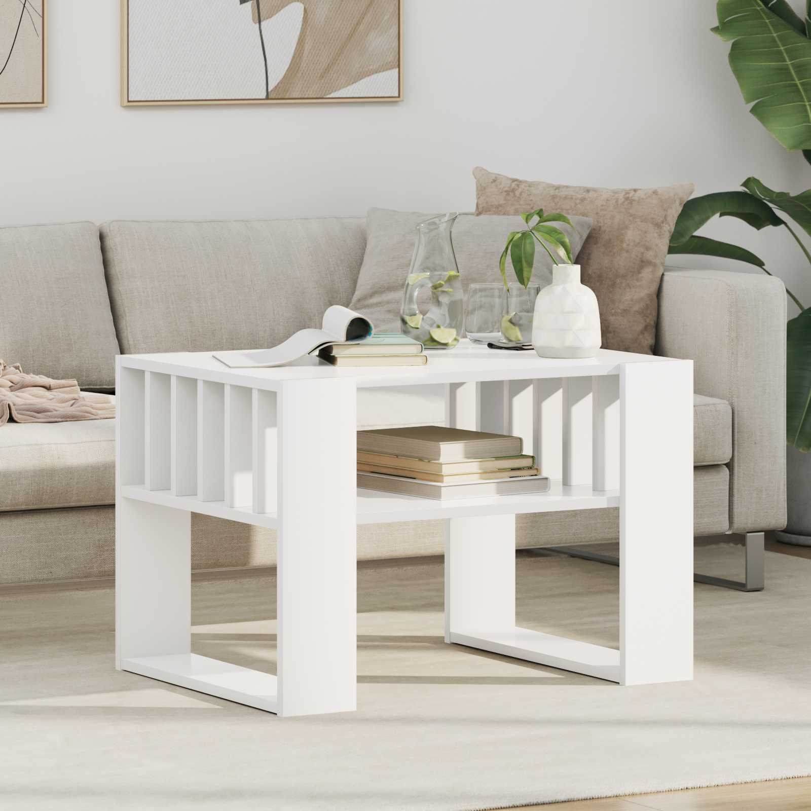 Tavolino da salotto Bianco 66 x 49,5 x 45 cm Legno multistrato 8000116