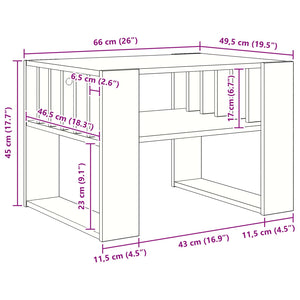 Tavolino da salotto Bianco 66 x 49,5 x 45 cm Legno multistrato 8000116