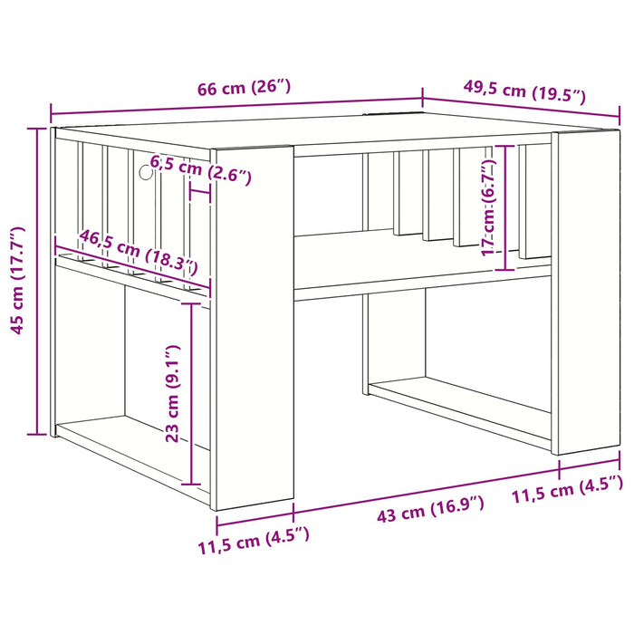Tavolino da salotto Bianco 66 x 49,5 x 45 cm Legno multistrato 8000116