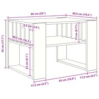 Tavolino da salotto Rovere Sonoma 66 x 49,5 x 45 cm 8000118