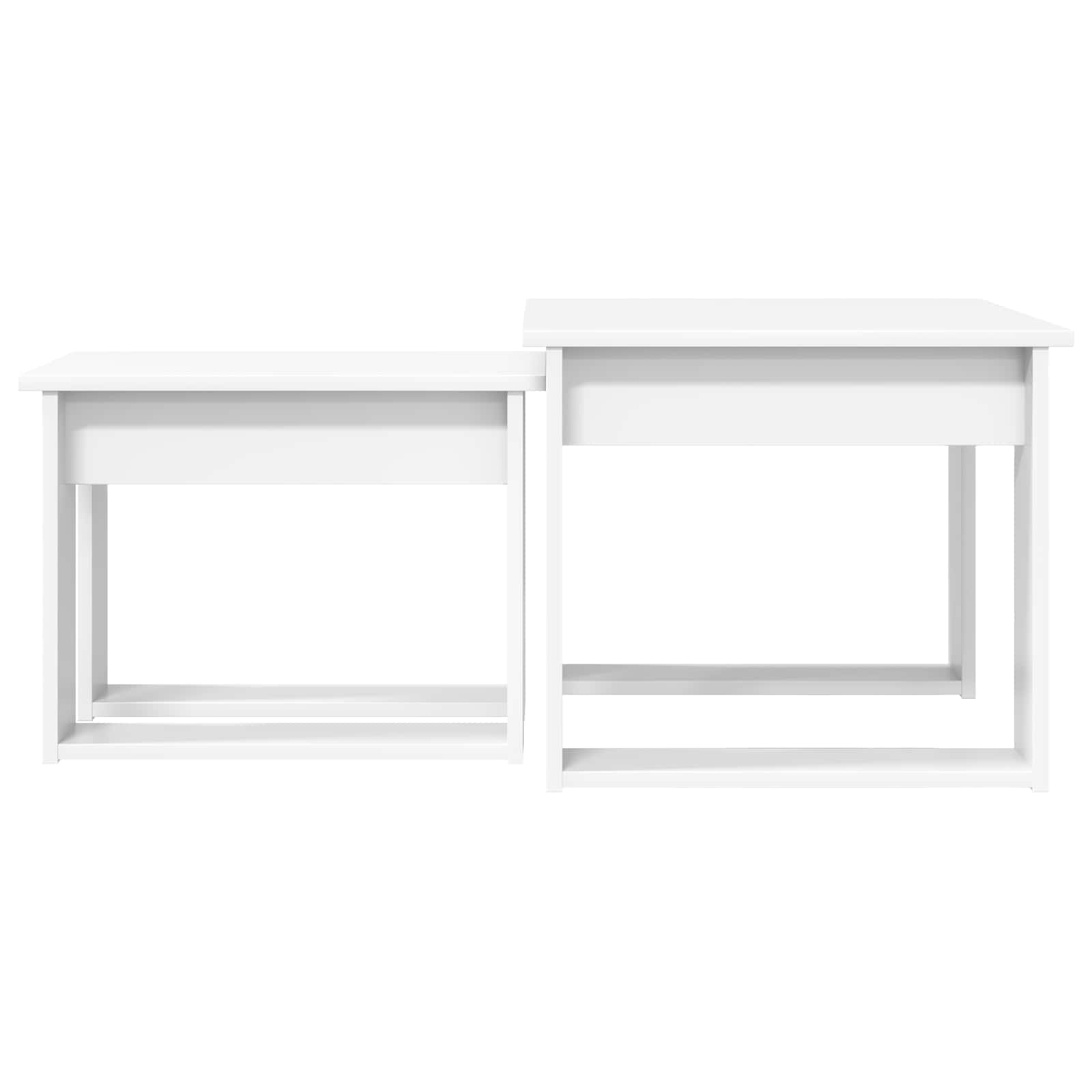 Set di Tavolini da Caffè 2 pcs Bianco Legno multistrato 8000124