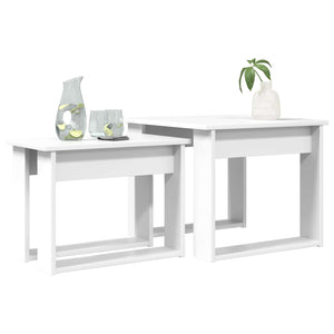 Set di Tavolini da Caffè 2 pcs Bianco Legno multistrato 8000124