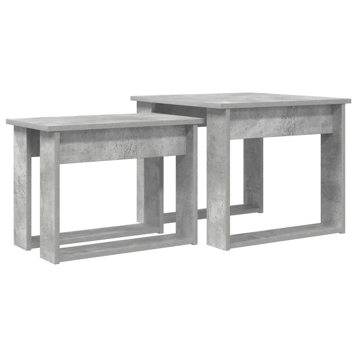 Set di Tavolini da Caffè 2 pcs Grigio cemento Legno multistrato 8000127