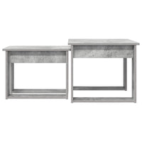 Set di Tavolini da Caffè 2 pcs Grigio cemento Legno multistrato 8000127