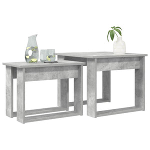 Set di Tavolini da Caffè 2 pcs Grigio cemento Legno multistrato 8000127