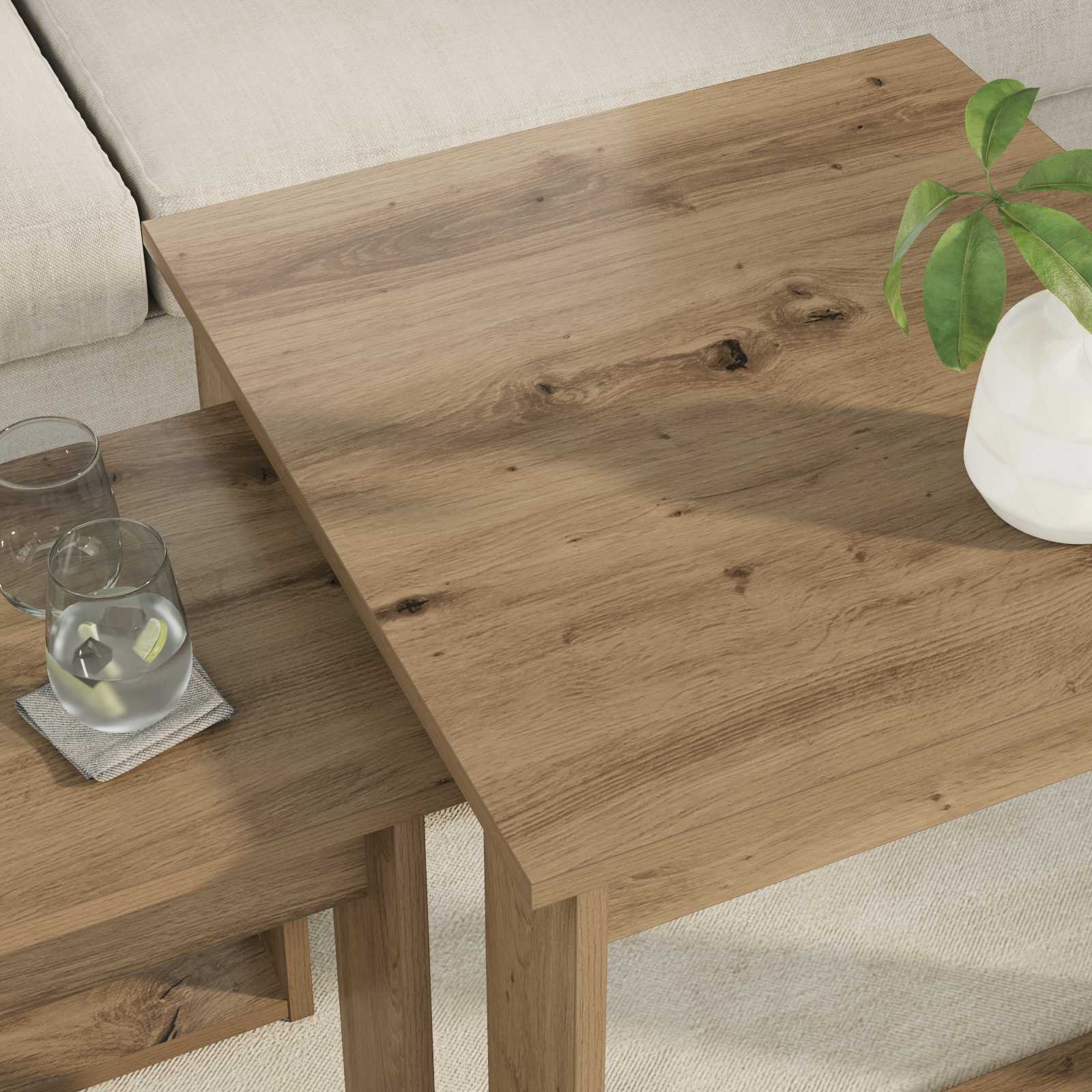 Set di Tavolini da Caffè 2 pcs Rovere artigianale 8000131
