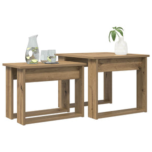 Set di Tavolini da Caffè 2 pcs Rovere artigianale 8000131