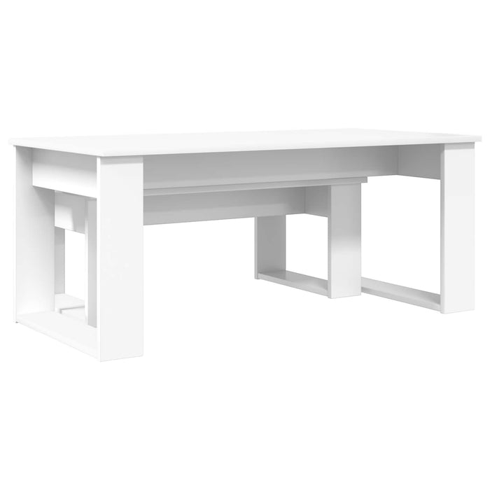 Set di Tavolini da Caffè 2 pcs Bianco Legno multistrato 8000132