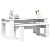 Set di Tavolini da Caffè 2 pcs Bianco Legno multistrato 8000132