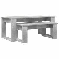 Set di Tavolini da Caffè 2 pcs Grigio cemento Legno multistrato 8000135