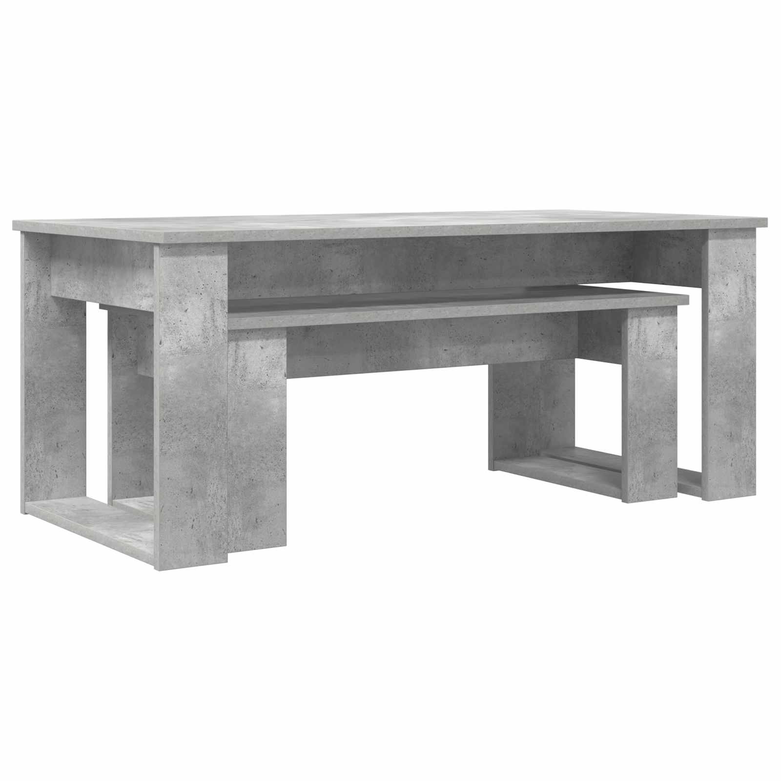 Set di Tavolini da Caffè 2 pcs Grigio cemento Legno multistrato 8000135