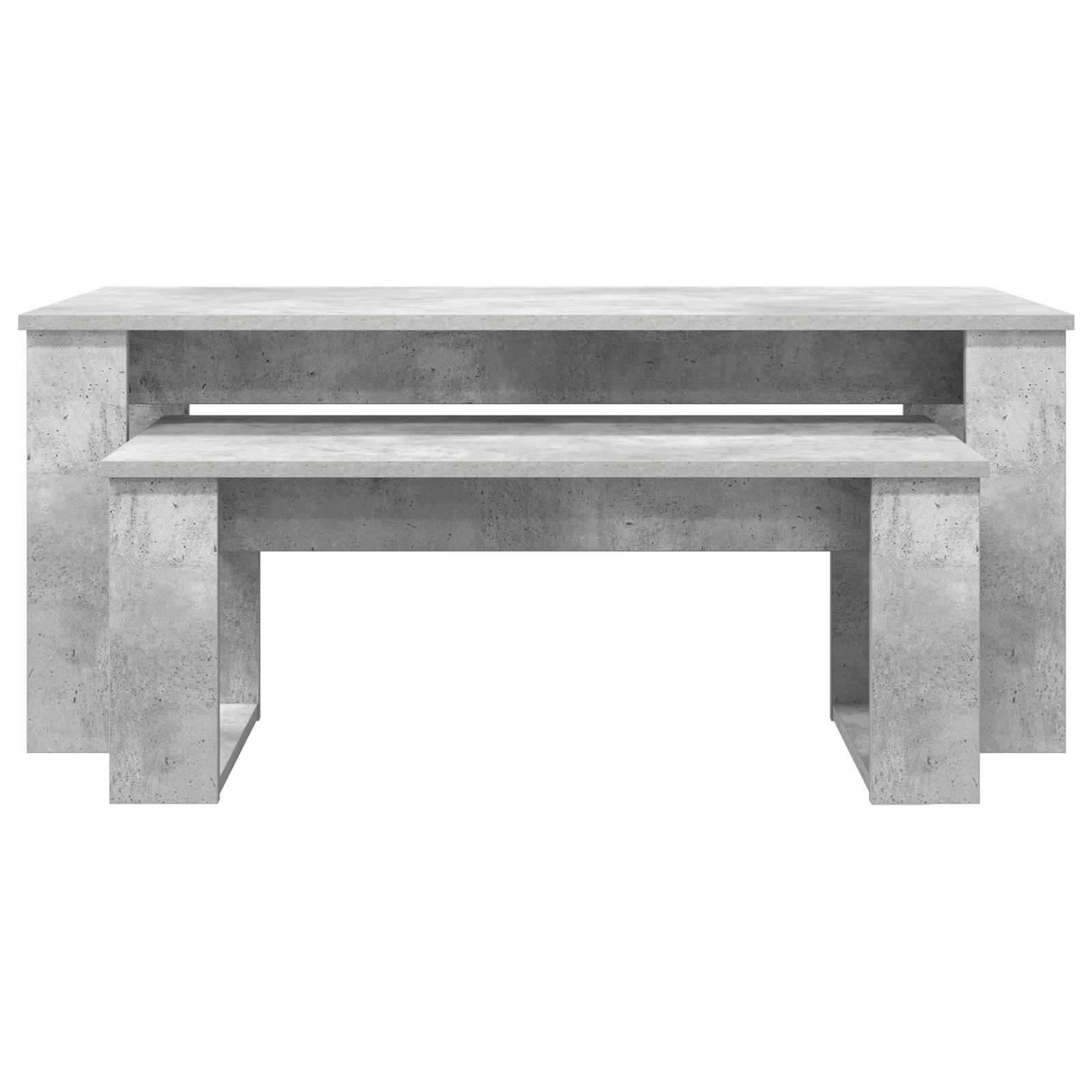Set di Tavolini da Caffè 2 pcs Grigio cemento Legno multistrato 8000135