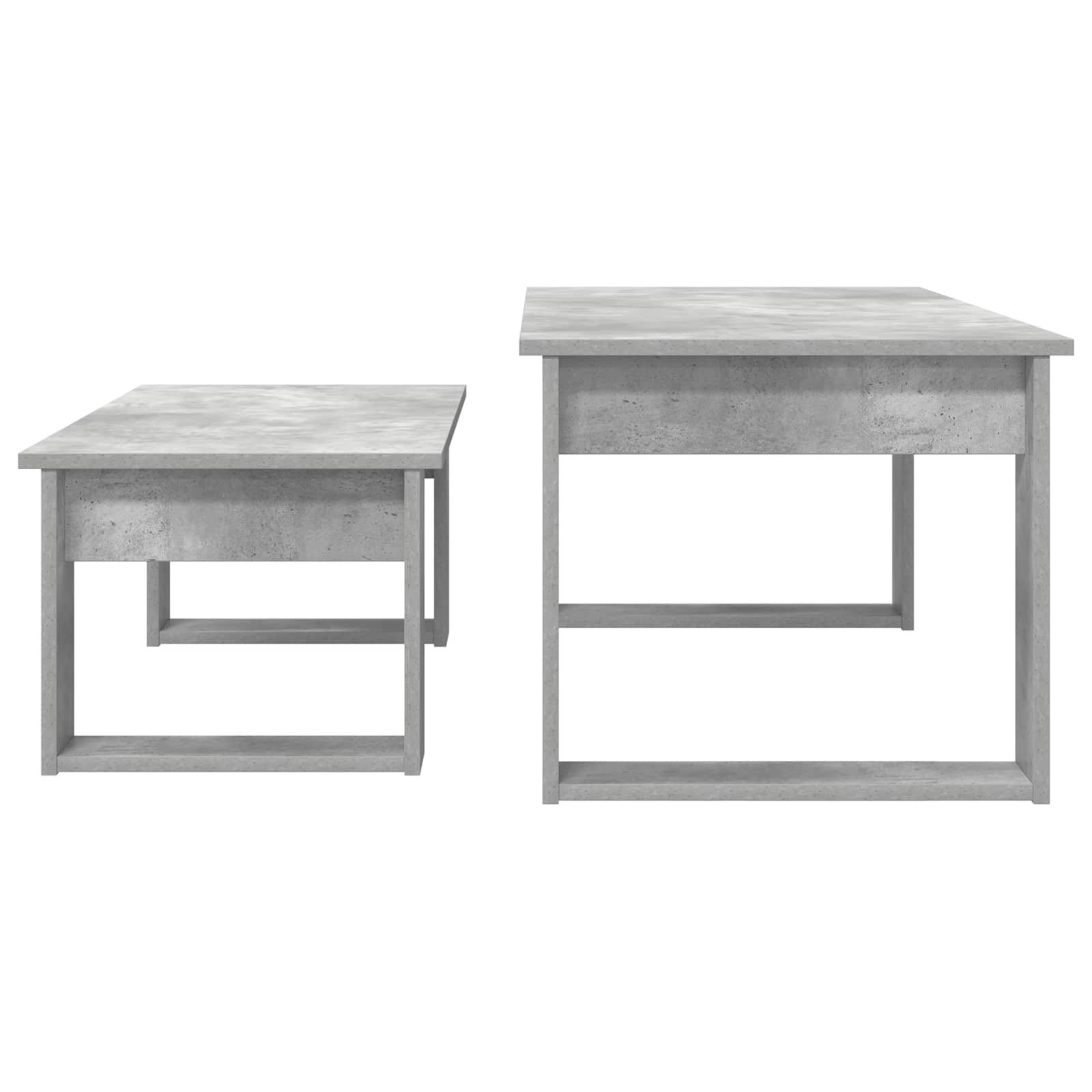 Set di Tavolini da Caffè 2 pcs Grigio cemento Legno multistrato 8000135