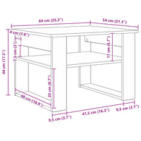 Tavolino da salotto Rovere fumé 64 x 54 x 44 cm 8000144