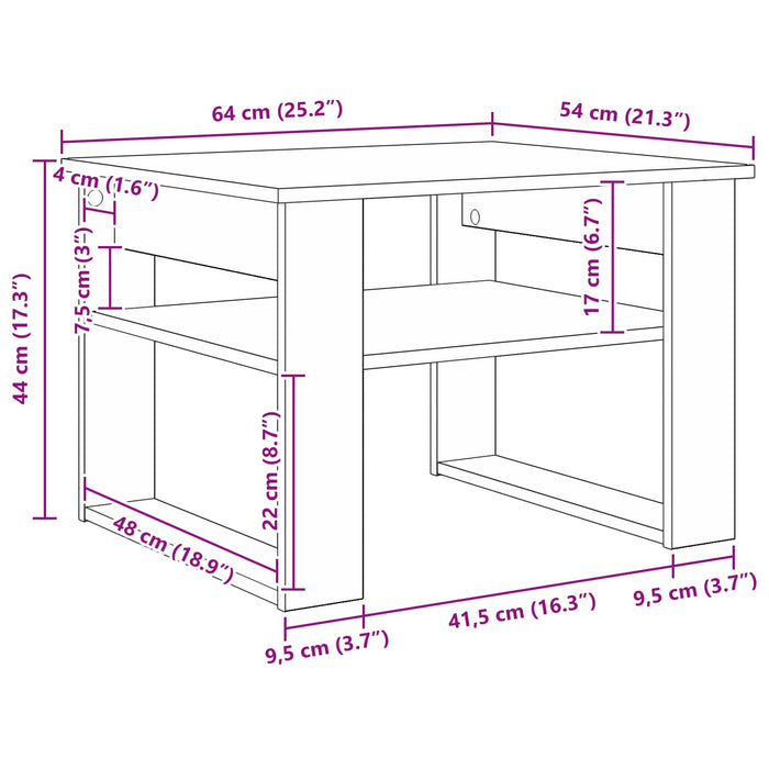 Tavolino da salotto Rovere artigianale 64 x 54 x 44 cm 8000147