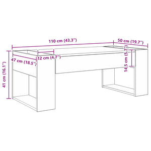 Tavolino da salotto Rovere artigianale 110 x 50 x 41 cm 8000163
