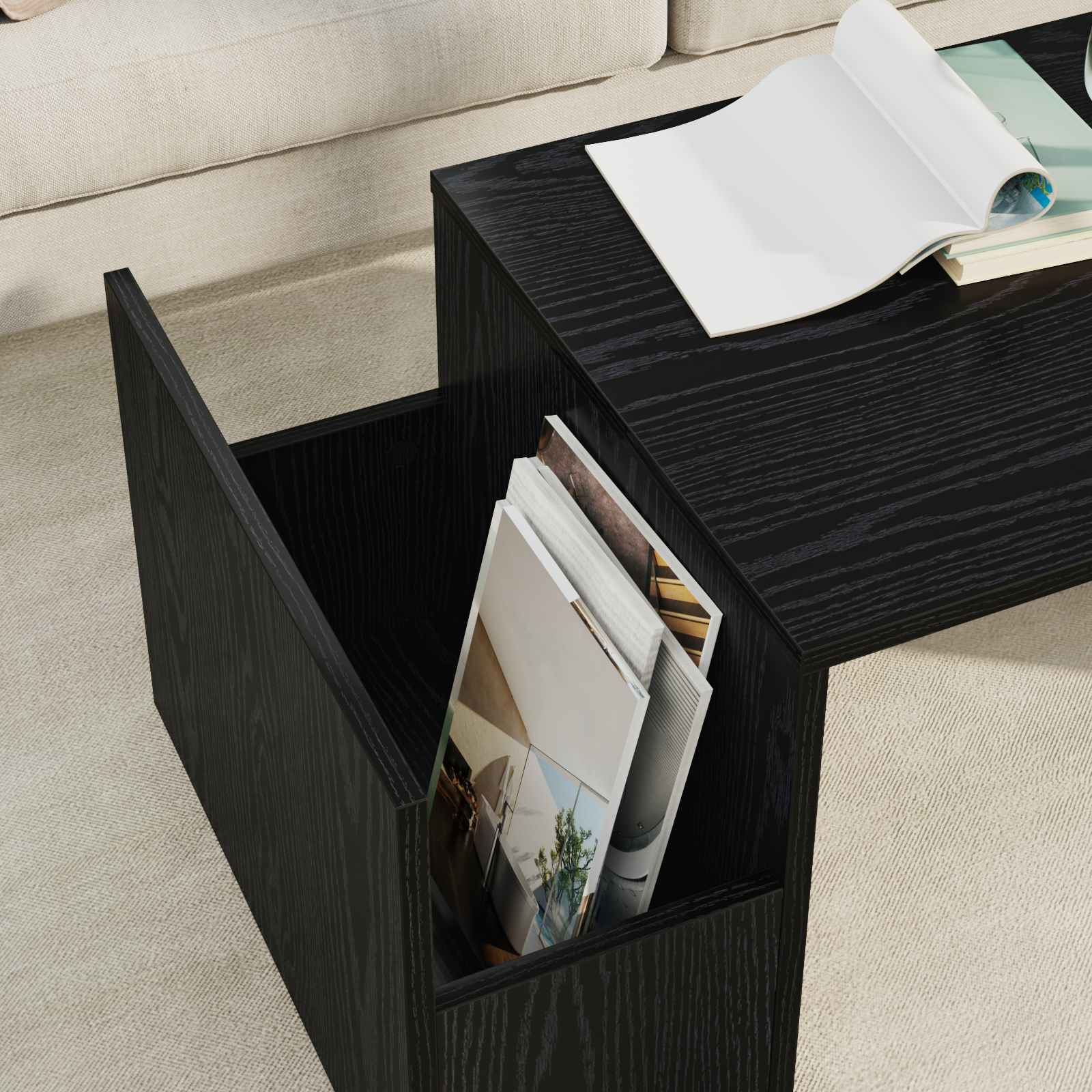 Tavolino da salotto Rovere Nero 90 x 45 x 35 cm 8000173