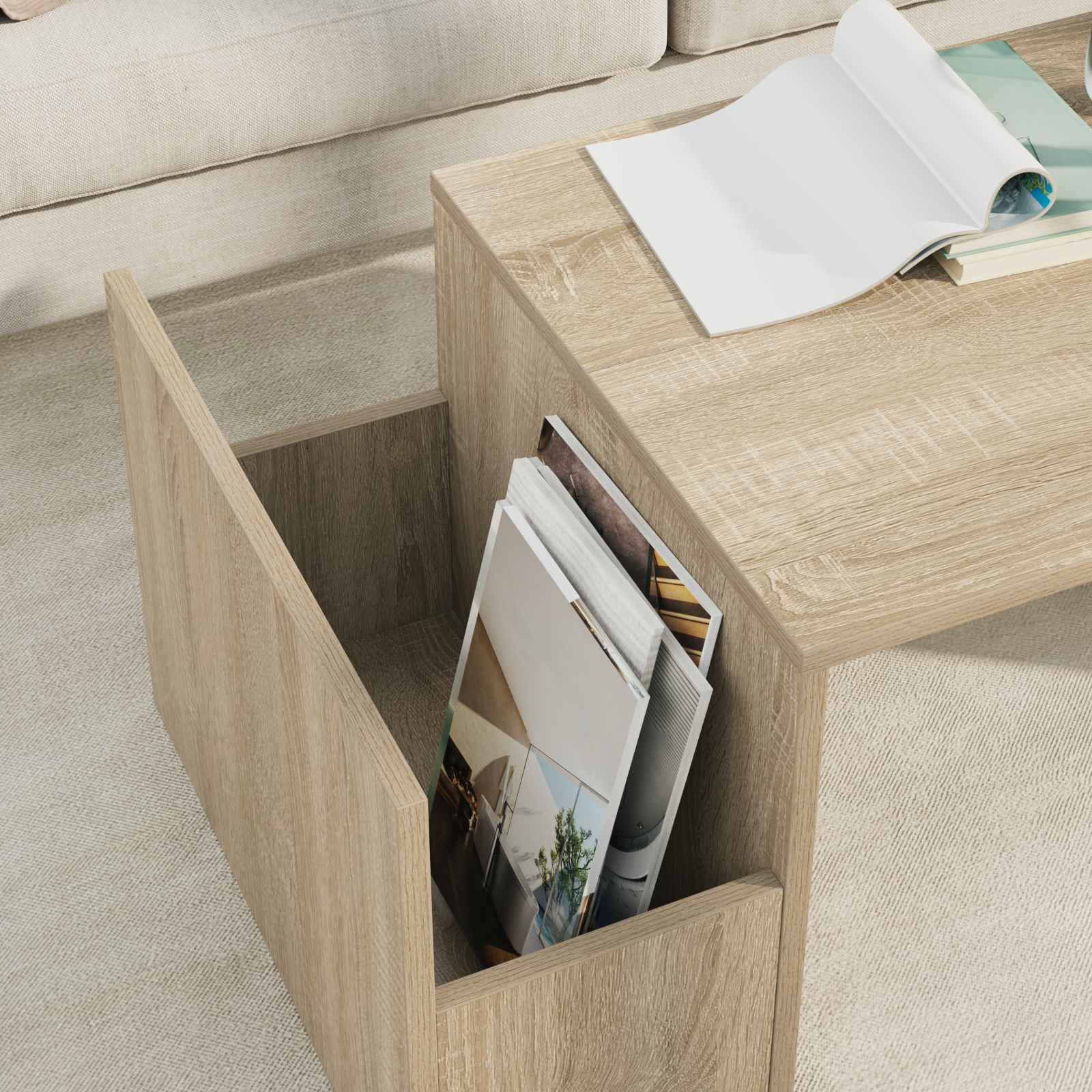 Tavolino da salotto Rovere Sonoma 90 x 45 x 35 cm 8000174