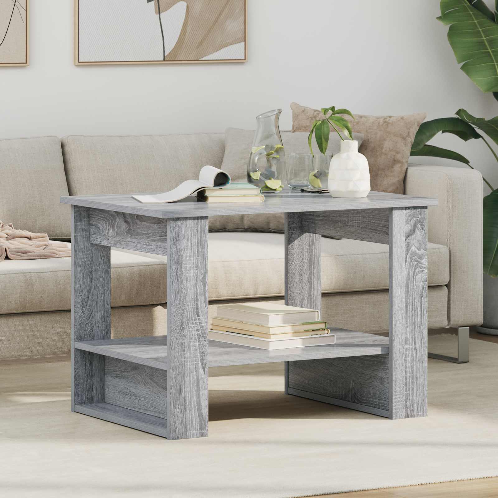 Tavolino da salotto Grigio Sonoma 72 x 50 x 50 cm 8000193