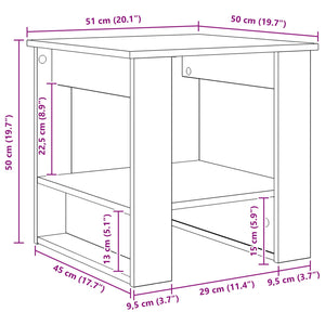 Tavolino da salotto Bianco 51 x 50 x 50 cm Legno multistrato 8000196