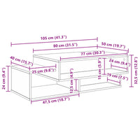 Tavolino da salotto Rovere Sonoma 105 x 50 x 32,5 cm 8000206