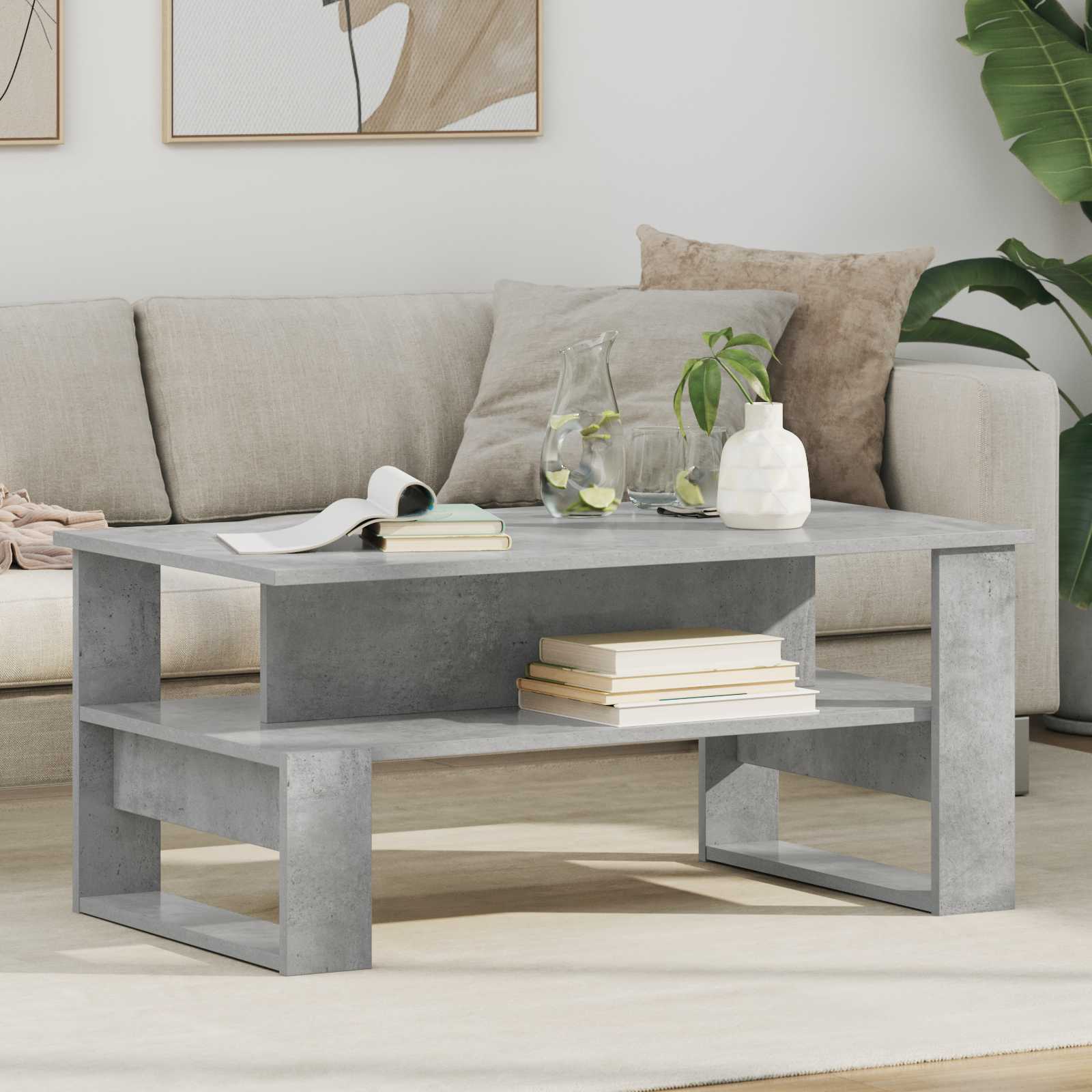 Tavolino da salotto Grigio cemento 90 x 50 x 40 cm 8000215
