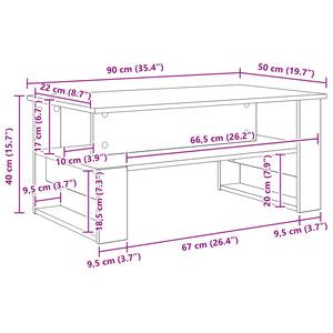 Tavolino da salotto Rovere artigianale 90 x 50 x 40 cm 8000219