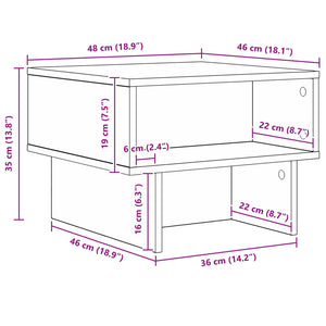Tavolino da salotto Bianco 48 x 46 x 35 cm Legno multistrato 8000228