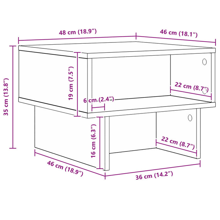 Tavolino da salotto Bianco 48 x 46 x 35 cm Legno multistrato 8000228