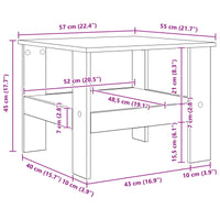Tavolino da salotto Bianco 57 x 55 x 45 cm Legno multistrato 8000244