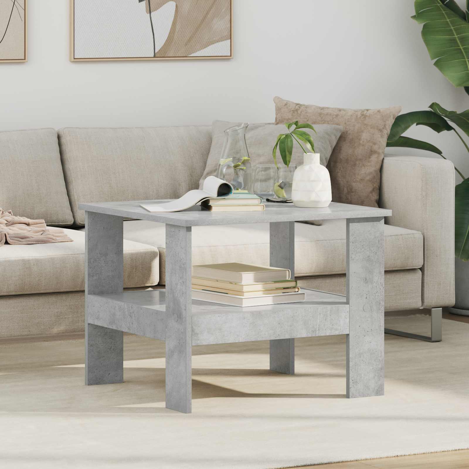 Tavolino da salotto Grigio cemento 57 x 55 x 45 cm 8000247