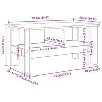 Tavolino da salotto Rovere Sonoma 90 x 50 x 45 cm 8000254