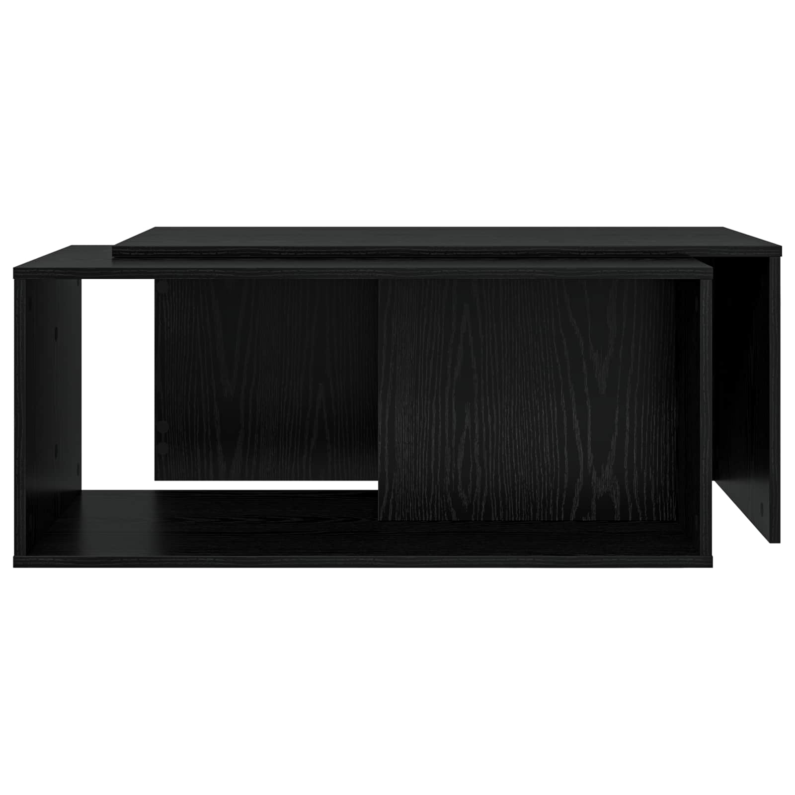 Set di Tavolini da Caffè 2 pcs Rovere Nero Legno multistrato 8000261