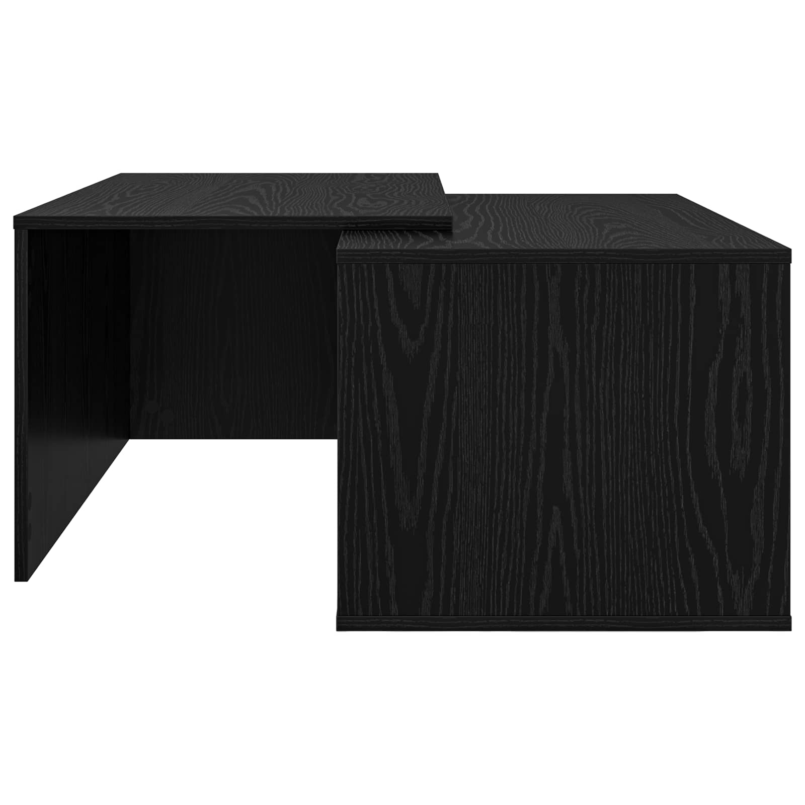 Set di Tavolini da Caffè 2 pcs Rovere Nero Legno multistrato 8000261