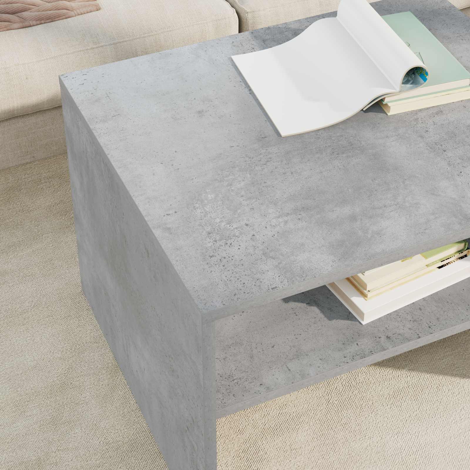 Tavolino da salotto Grigio cemento 60 x 50 x 40 cm 8000271