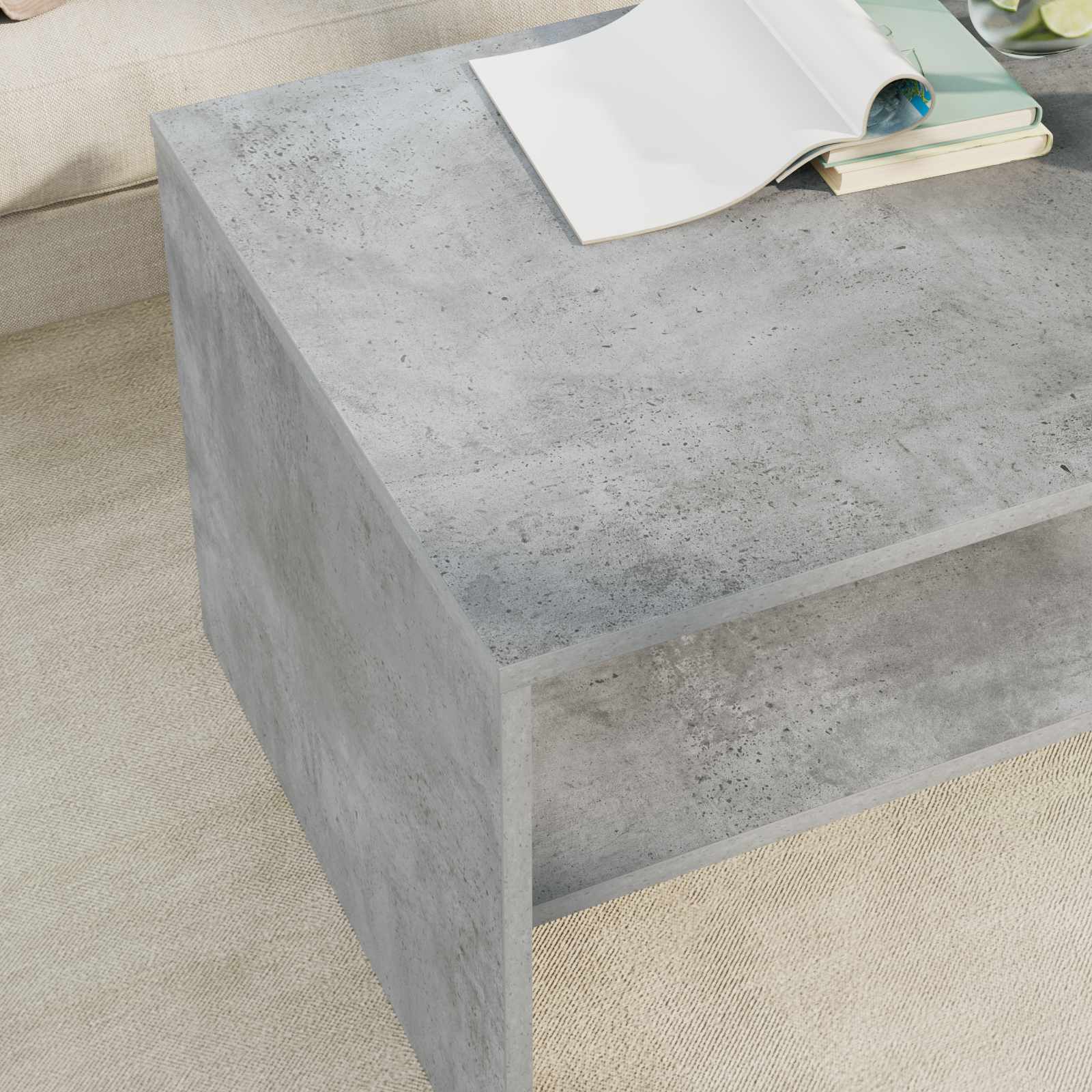 Tavolino da salotto Grigio cemento 80 x 50 x 40 cm 8000279