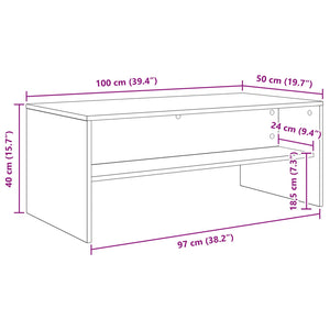 Tavolino da salotto Bianco 100 x 50 x 40 cm Legno multistrato 8000284