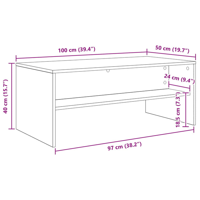 Tavolino da salotto Rovere Sonoma 100 x 50 x 40 cm 8000286