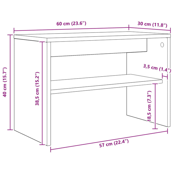 Mobile TV Rovere fumé 60 x 30 x 40 cm Legno multistrato 8000320