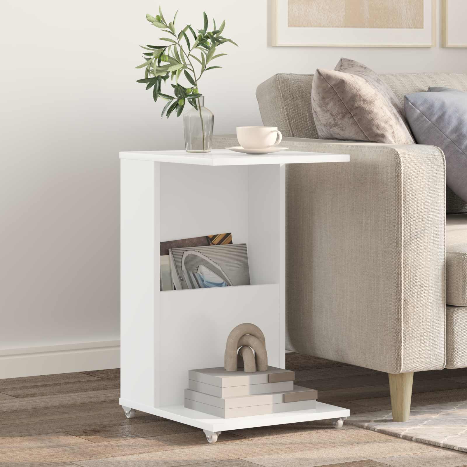 Tavolo laterale Bianco 40 x 35 x 60 cm Legno multistrato 8000372