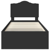 Struttura del letto con testiera-Giroletto con Testiera Nero 75 x 190 cm Pino massello 959155