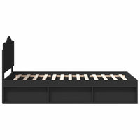 Struttura del letto con testiera-Giroletto con Testiera Nero 75 x 190 cm Pino massello 959155