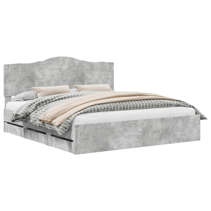 Struttura del letto con cassetto Grigio cemento 200 x 200 cm 3413383
